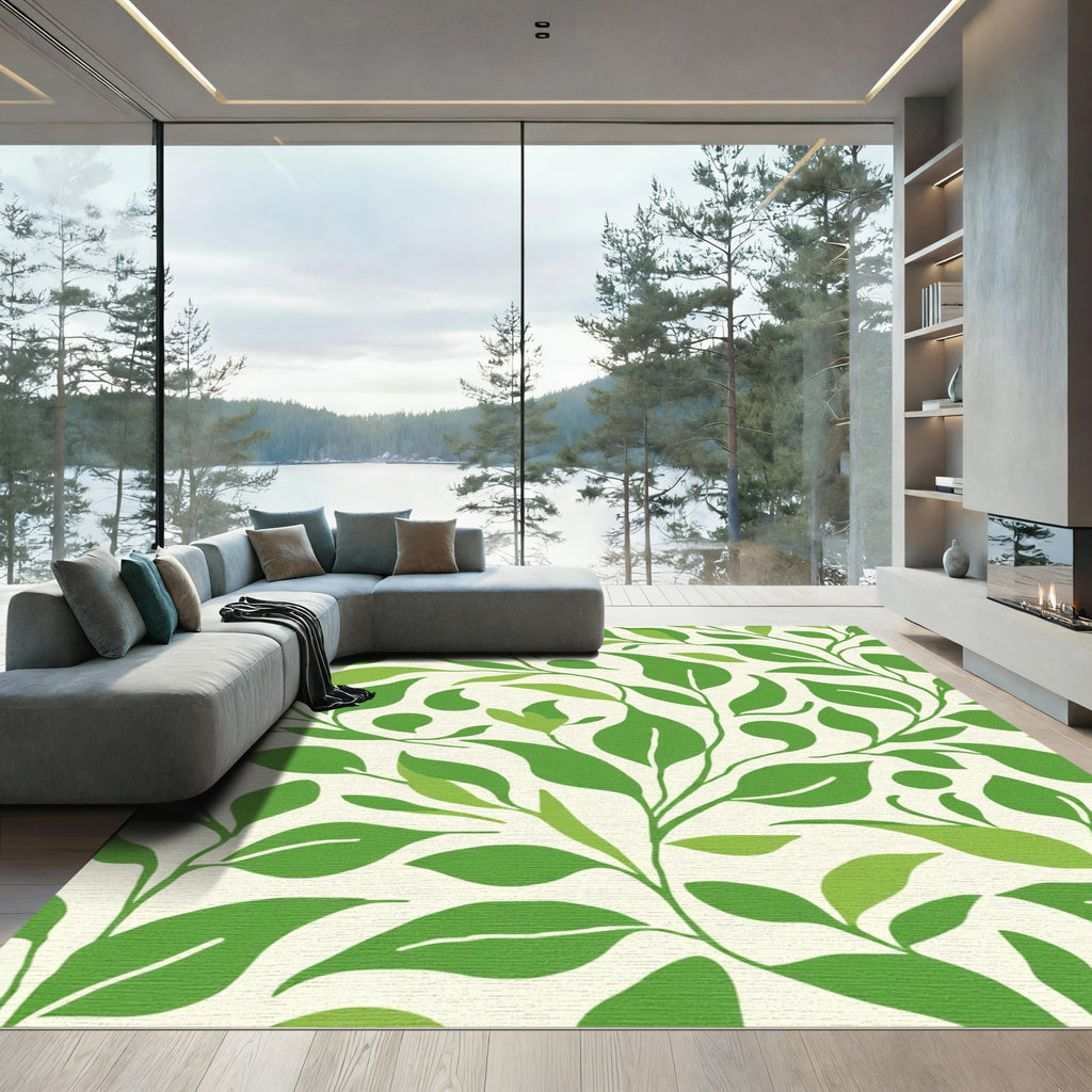 Classic Green Leaf Vine Foliage Rug