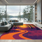 Sunset Forest Path Swirling Rug
