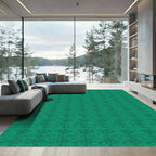 Earthy Emerald Abstract Vertical Flow Rug