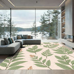 Green Leafy Botanical Arrangement Rug