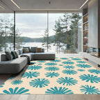 Teal Daisy Scatter Rug