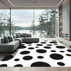 Classic Black White Polka Dot Scatter Rug