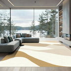 Earthy Dune Waves Abstract Flow Rug