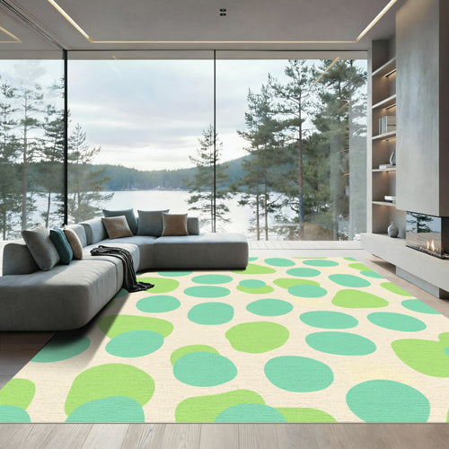 Aqua Green Organic Pebble Rug