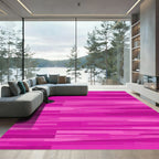 Pink Horizontal Brushstroke Abstract Rug