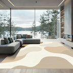 Earthy Toned Fluid Abstract Shapes Rug
