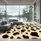 Spotted Cheetah Print Cream Rug