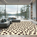 Cream Brown Spotted Animal Print Rug