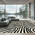 Visceral Black White Animal Stripes Rug