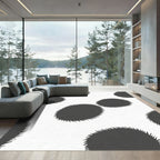 Dark Gray Organic Oval Spot Rug