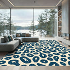 Navy Leopard Spots Rug