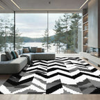 Monochromatic Chevron Patchwork Rug