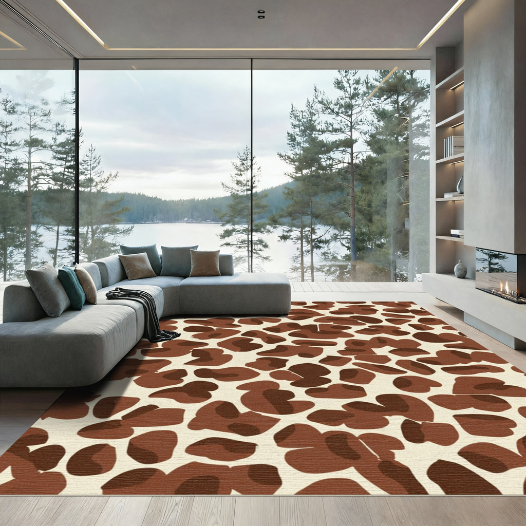 Brown Spotted Abstract Spots Rug
