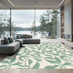 Sage Green Leafy Vine Cascade Rug