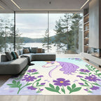 Purple Unicorn Floral Meadow Rug
