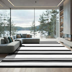 Monochromatic Horizontal Stripe Texture Rug