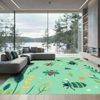 Whimsical Insects and Plants Garden Rug