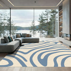 Pale Blue Wavy Stripe Accent Rug