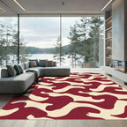 Crimson Cream Organic Wave Rug