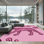 Pink Tigers All Over Rug