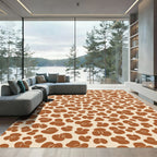 Terracotta Brown Abstract Spots Rug