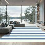 Classic Blue White Striped Rug