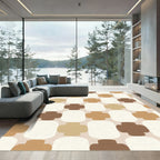 Retro Terracotta Oval Links Rug
