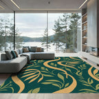 Emerald Green Vine Swirl Rug
