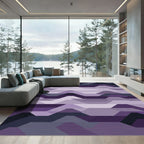 Amethyst Gradient Geometric Line Rug