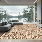 Organic Brown Swirl Dot All Over Rug