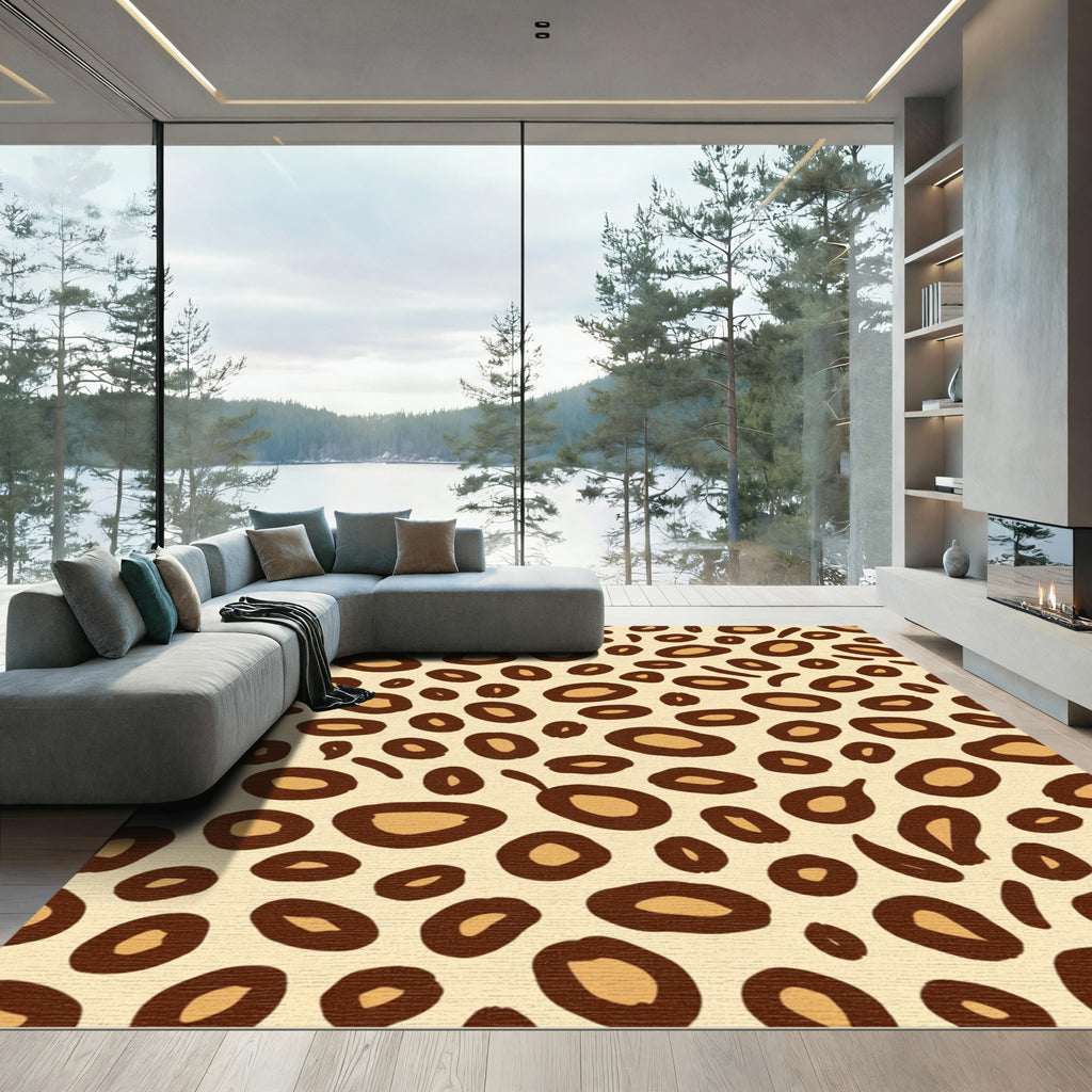 Brown Leopard Spots Seamless Pattern Rug
