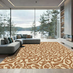 Rustic Amber Swirl Abstract Rug