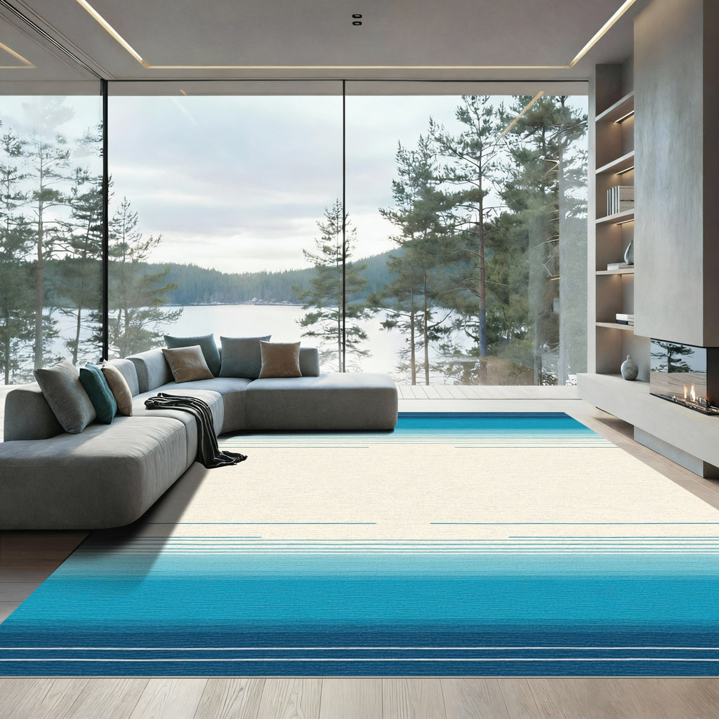 Oceanic Stripe Gradient Rug