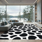 Black White Animal Spot Composition Rug