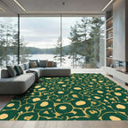 Emerald Gold Amorphous Circles Rug
