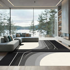 Modern Monochrome Segmented Gradient Rug