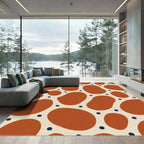 Terra Cotta Abstract Organic Dots Rug