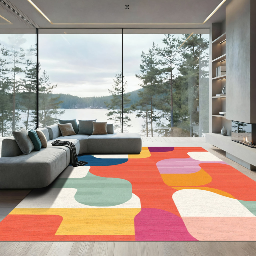 Modern Abstract Organic Shape Rug