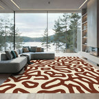 Brown Organic Line Art Rug