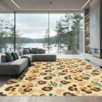 Earthy Speckled Leopard Spots Accents Rug