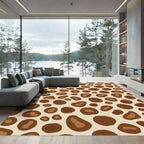 Spotted Safari Brown Abstract Shapes Rug