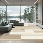 Neutral Tones Geometric Blocks Rug