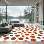 Rustic Terracotta Polka Dot Scatter Rug