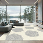 Gray Abstract Pebble Swirl Rug