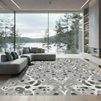 Monochromatic Abstract Organic Scroll Rug