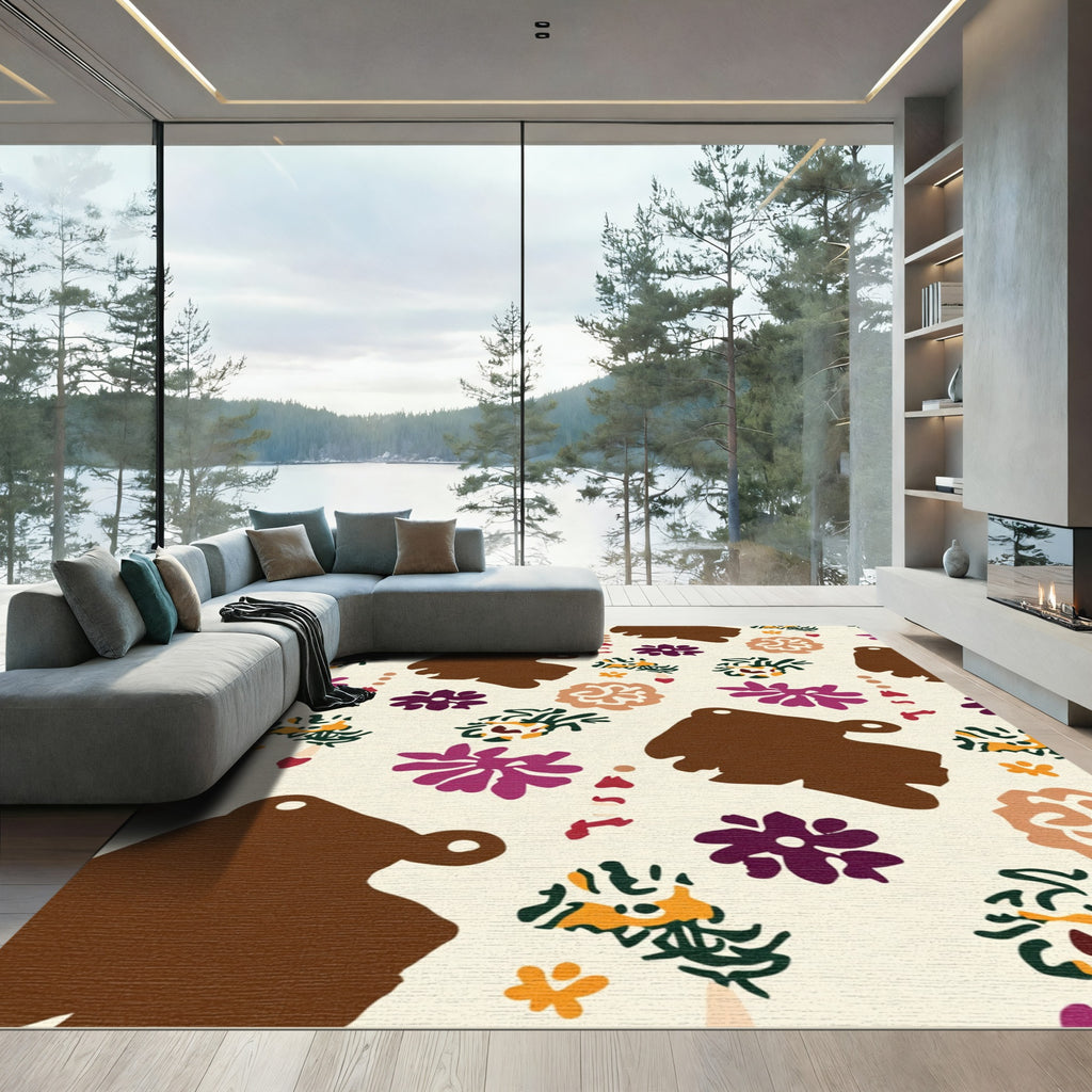Contemporary Abstract Floral Medley Rug
