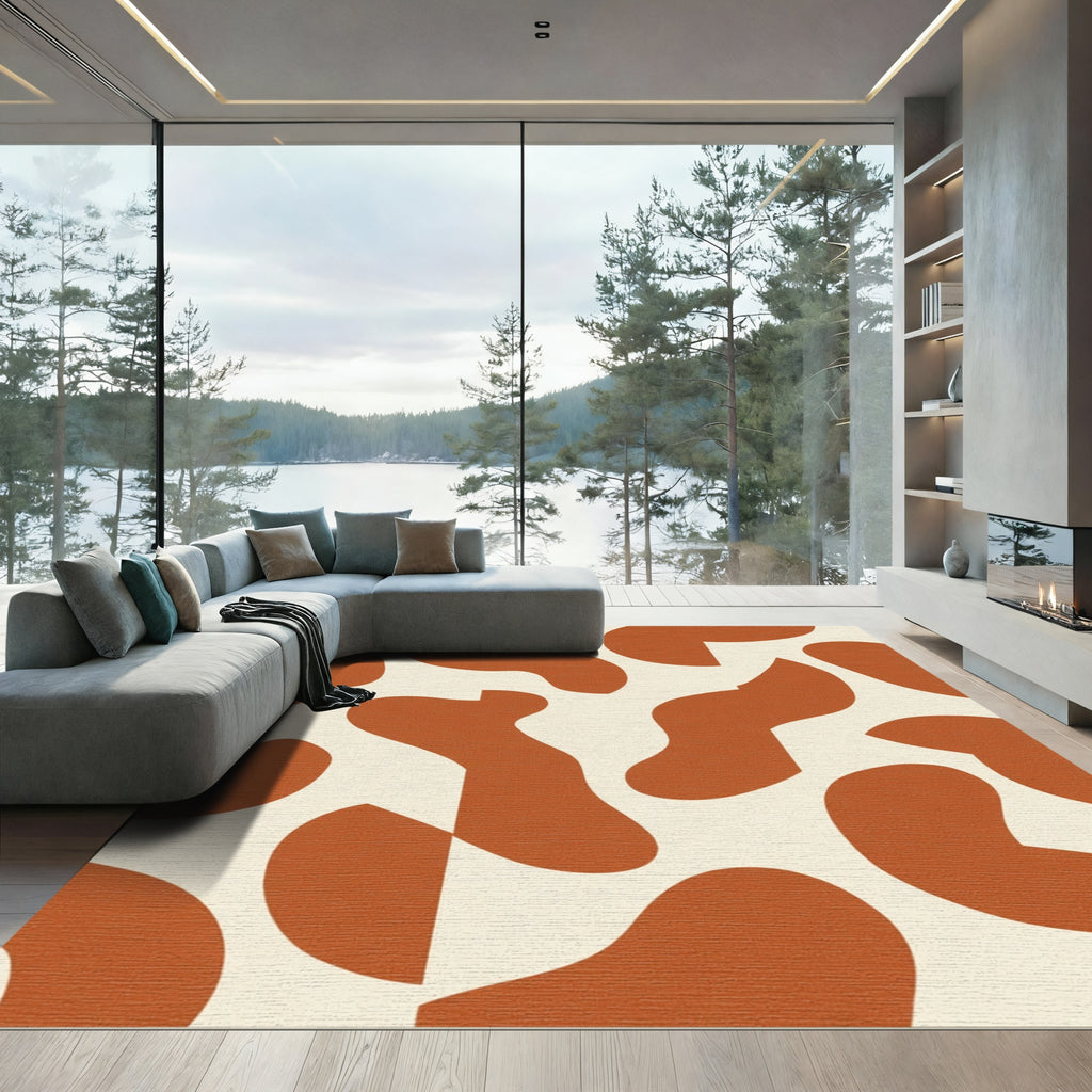 Burnt Orange Organic Organic Shapes Rug