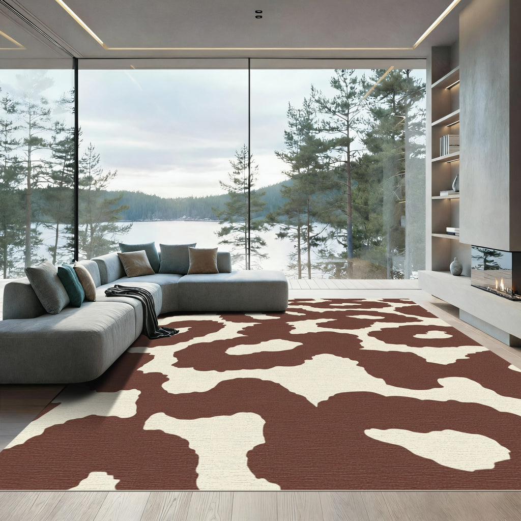 Earthy Brown Organic Spots Rug