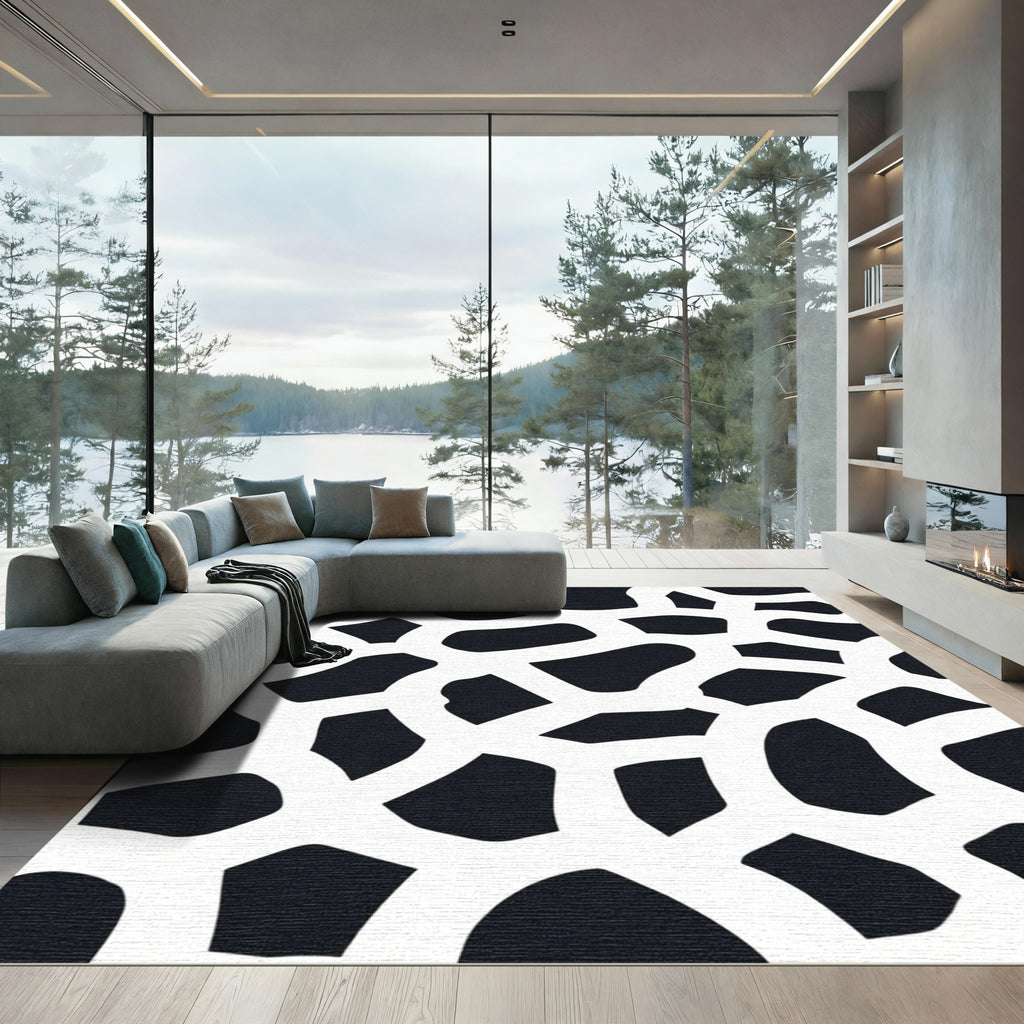 Black White Organic Connection Rug