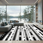 Monochromatic Abstract Geometric Stripes Rug